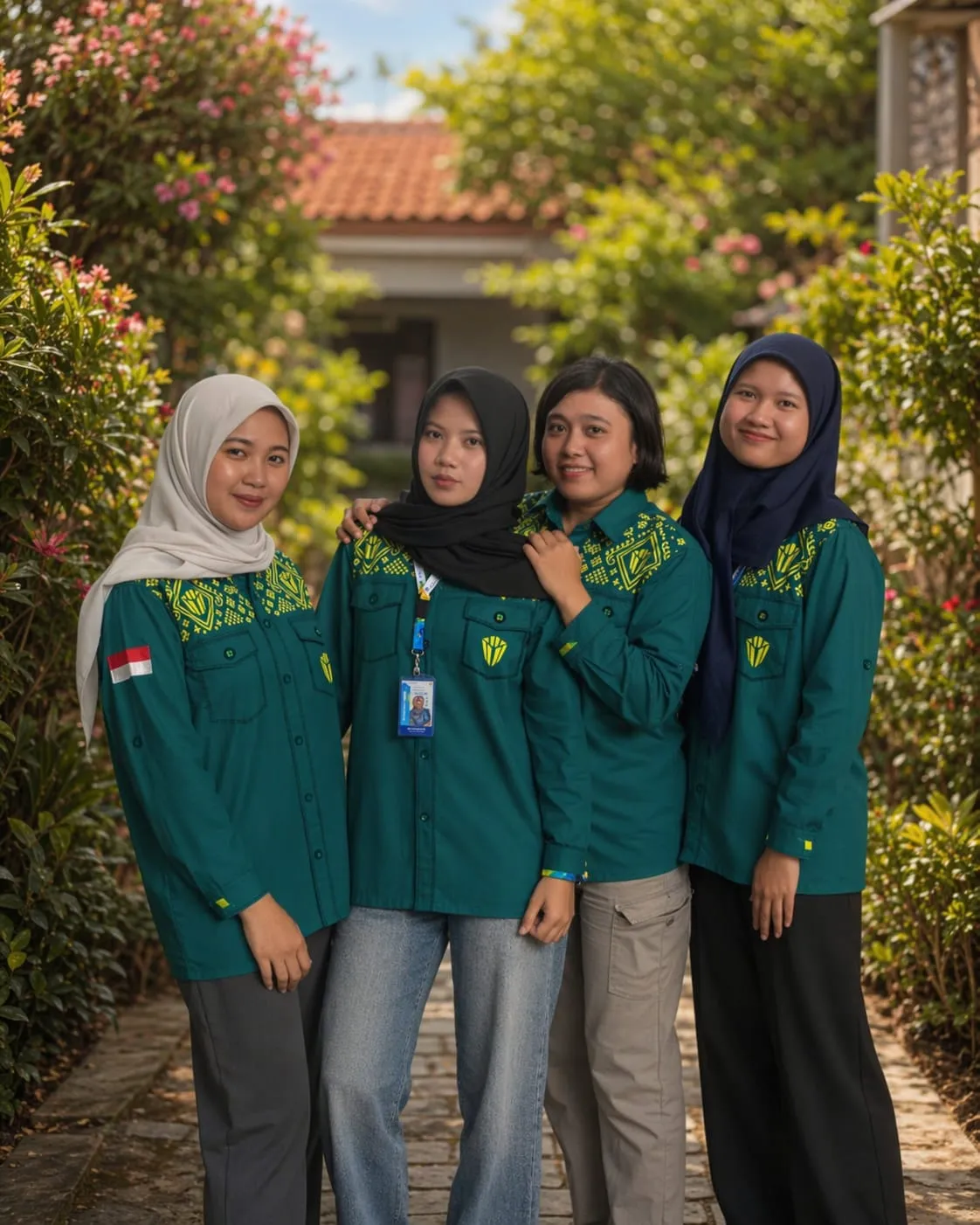 Aktivitas produksi seragam di workshop Keno Konveksi